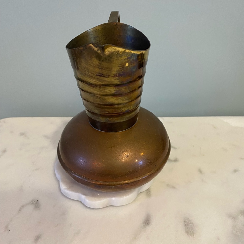 Daalderop Tiel Vintage Brass And Copper Jug With Handle Made In Holland - Picture 5 of 11